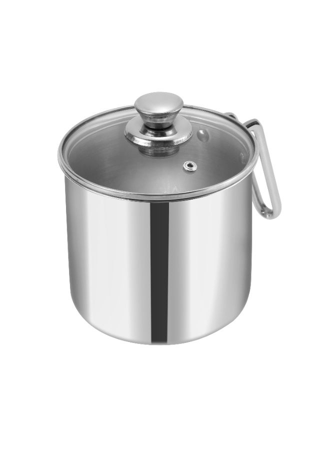 Vinod Platinum Triply Stainless Steel Milk Pot 14 cm (2 Litre) with Handle, Glass Lid & Steam Vent | Use as Milk Boiler & Milk Boiling Pot, Tea Pan and Coffee Warmer | Gas & Induction Compatible - Image 3